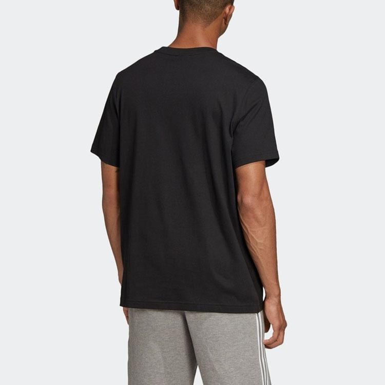 Adidas Оригинальная футболка с короткими рукавами и вышивкой в ​​виде трилистника, мужские топы, черные FM3400