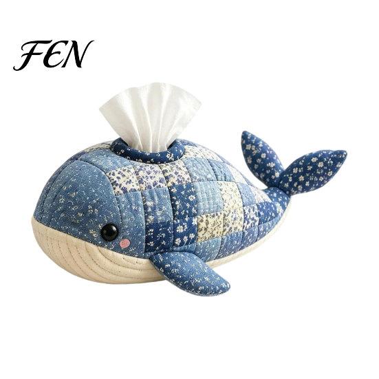 Soft Fabric Tissue Case DIY Box, Top Opening Cover, Marine Animal Theme Clownfish Box Dispenser, Multipurpose Patchwork Designs Sewing Kit,