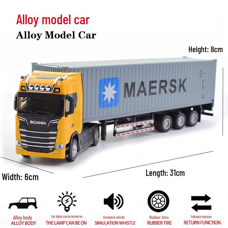 Модель контейнеровоза Scania из сплава - Двухъярусный полуприцеп-игрушка