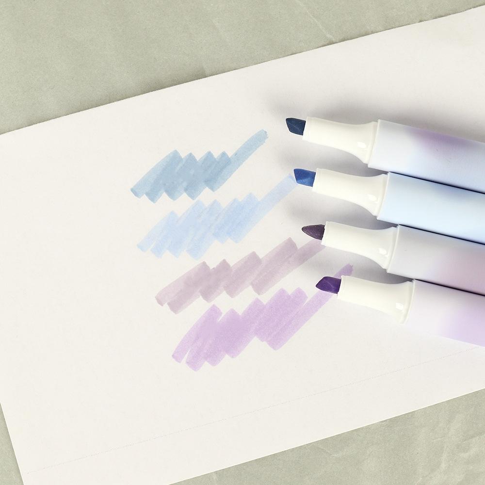 4pcs Gradient Color Highlighter Pens Set Neon Vision Watercolor Art Marker for Drawing Painting