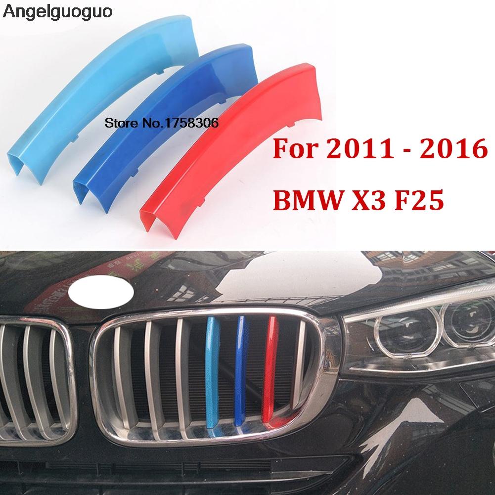 3D-накладка на переднюю решетку автомобиля, спортивные полоски, наклейки для BMW X3 F25 G01