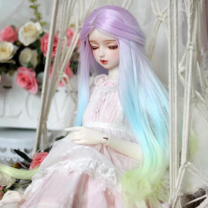 Кукольный парик серии «Радужный градиент» для кукол BJD 1/6 1/4 1/3. Цветной длинный кудрявый парик. Игрушка-аксессуар для переодевания девочки