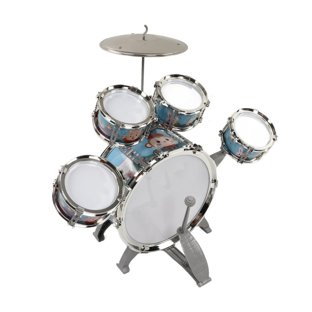 Детский джазовый барабанный набор из 7 барабанов, громкий звук, компактный набор для начинающих со стульчиком для детей от 3 лет и старше