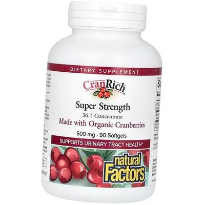 Клюквенный супер концентрат, CranRich Super Strength 500, Natural Factors  90гелкапс (71406014)