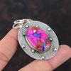 Natural Kingman Pink Dahlia Turquoise Pendant 925 Sterling Silver Pendant Beautiful Gemstone Handmade Jewelry Gift For Women Amazing Pendant