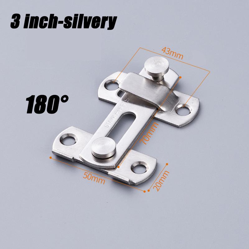 Stainless Steel Door Hasp Safety Buckle Latch Sliding Pet Cage Door Lock Security Hardware With Screws Window Cabinet Home Latch
