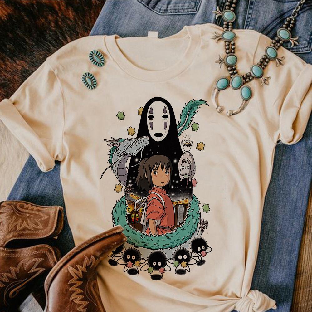 Футболки Studio Ghibli, женская уличная одежда, футболка для девочек, забавная комическая одежда 2000-х годов