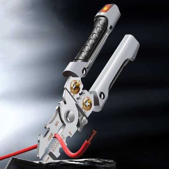 Wire Strippers Professional Electrician Pliers with Non-Slip Handle Electricity Measurement Function Portable Cable Scissors Wire Stripping Pliers