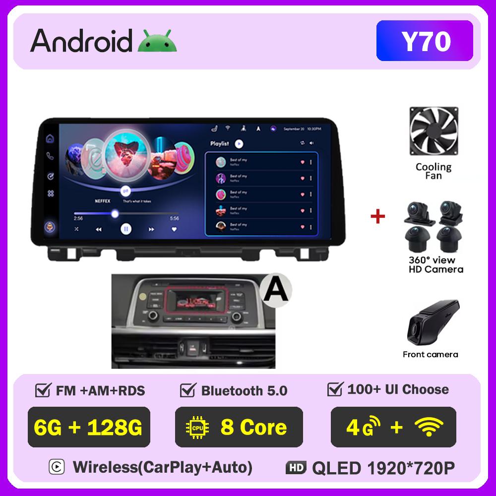 12,3-дюймовый автомобильный мультимедийный радиоприемник для KIA K5 Optima 2015-2019 Видео Аудиоплеер Стерео Навигация Авторадио Carplay Нет 2 Din DVD