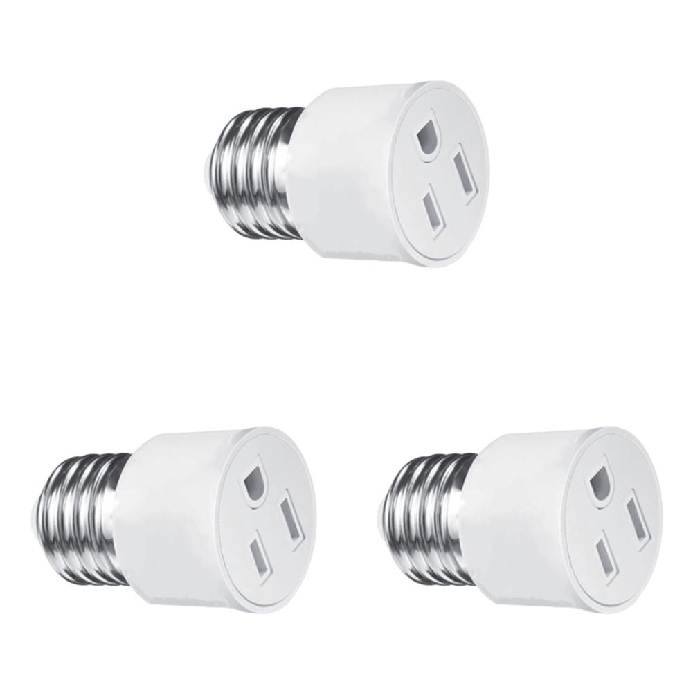 E26/E27 Bulb Base Screw Adapter EU/US Prong Outlet Plug Converter Polarized Light Bulb Socket Adapter Fit for 2/3 Prong Convert