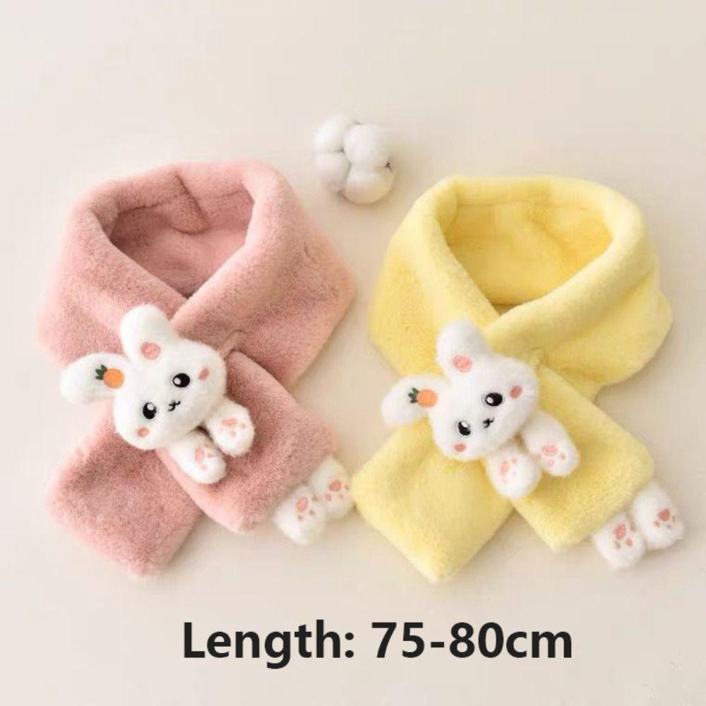 Thick Cartoon Faux Fur Scarf Warmth Scarves Wraps Cute Cold-Proof Collar  Boys Girls