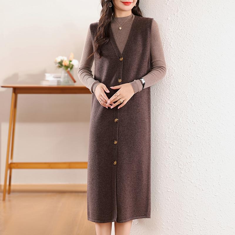 Женское кашемировое платье Qinghe кашемир 30% кашемир 70% шерсть осенне-зимняя кашемировая юбка мягкая и теплая