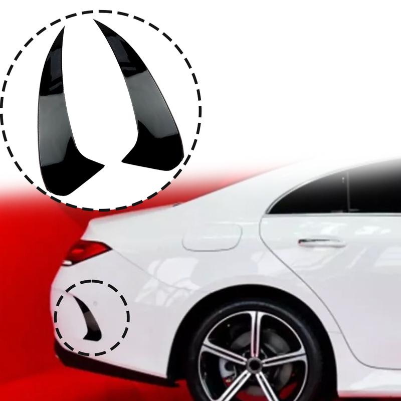 For Mercedes Benz CLS Class C257 CLS350 CLS450 AMG 2018 - Glossy Black Rear Bumper Spoiler Side Canard Splitter