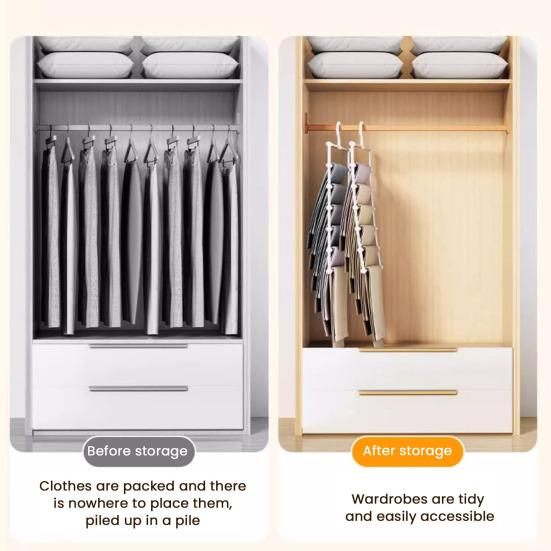 Многоярусная вешалка для брюк из нержавеющей стали, вешалка для брюк, вращающийся на 360 градусов крючок, складная конструкция, брюки