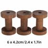 3pcs Wood Wooden Spools Dark Brown Wooden Bobbins Thread Organiser Sewing Spools  Crafts DIY
