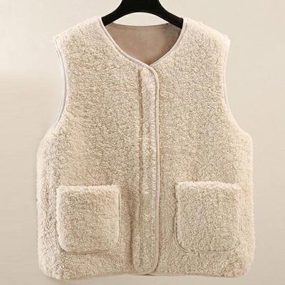 Жилет для женщин Хлопок Осень Зима Безрукавки Топы Вязаный свитер Жилет Оверсайз Утолщенный пух Повседневный жилет