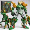 Green Horse Transformable Robot Building Blocks Super Hero Mecha Animal Bricks DIY Assembly Toys Kids Birthday Christmas Gift