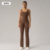 European and American Padded Beautiful Back Yoga Suit One-piece with Nude Feel Hip-lifting Slight Flare Fitness Yoga Pants DLT001