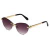 Fashion cat eye marine sunglasses new metal trimmed sunglasses catwalk wear triangle glasses