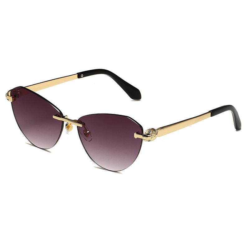 Fashion cat eye marine sunglasses new metal trimmed sunglasses catwalk wear triangle glasses