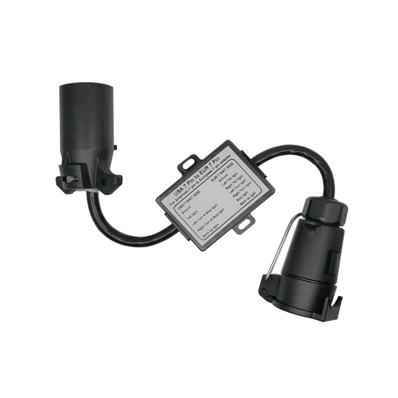 Trailer Light Connector to EU 7-Way Socket Plug Adapter Vehicle Linker Trailer Connector Towbar Towing Plug Adapter