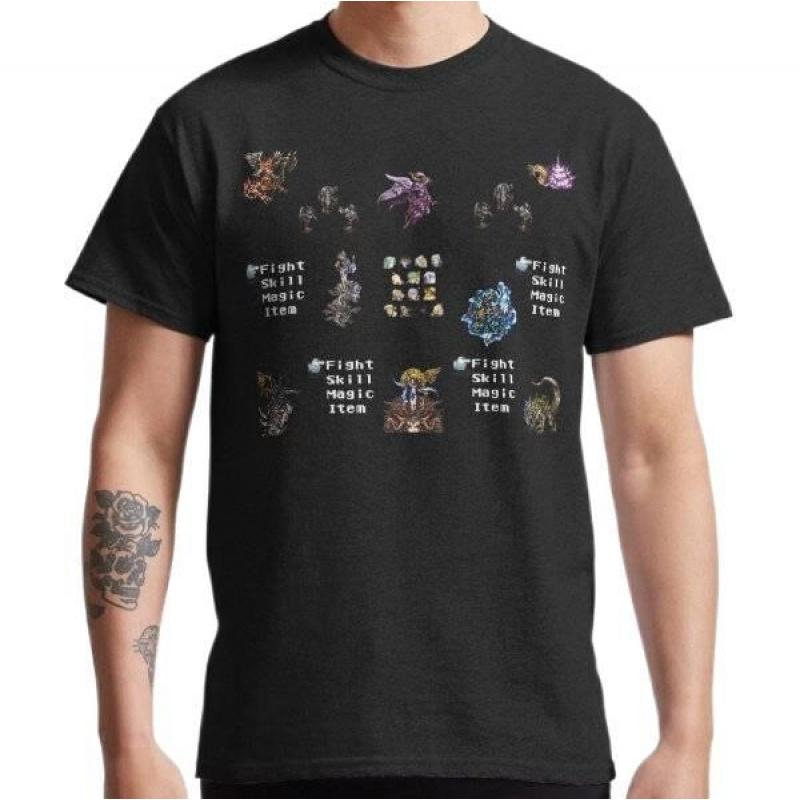 Final Fantasy VI Коллаж Подарок футболка для RPG-геймера 100% хлопок с принтом Мужская одежда с коротким рукавом и графикой Все размеры верха