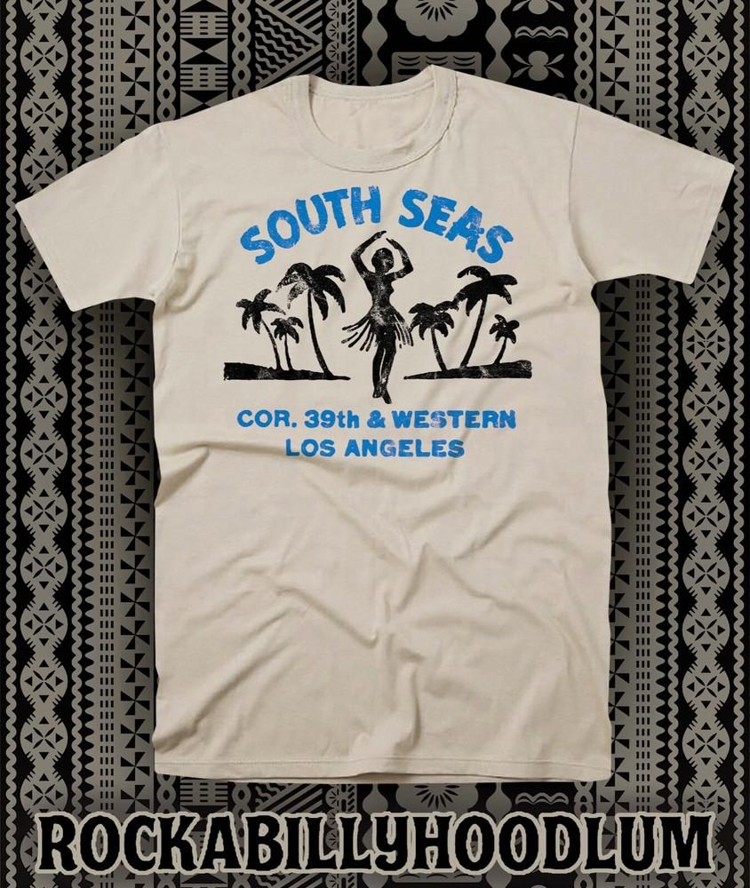 Retro Tiki Art Tee T Shirt Bar Mug Restaurant South Seas Los Angeles CA Hula