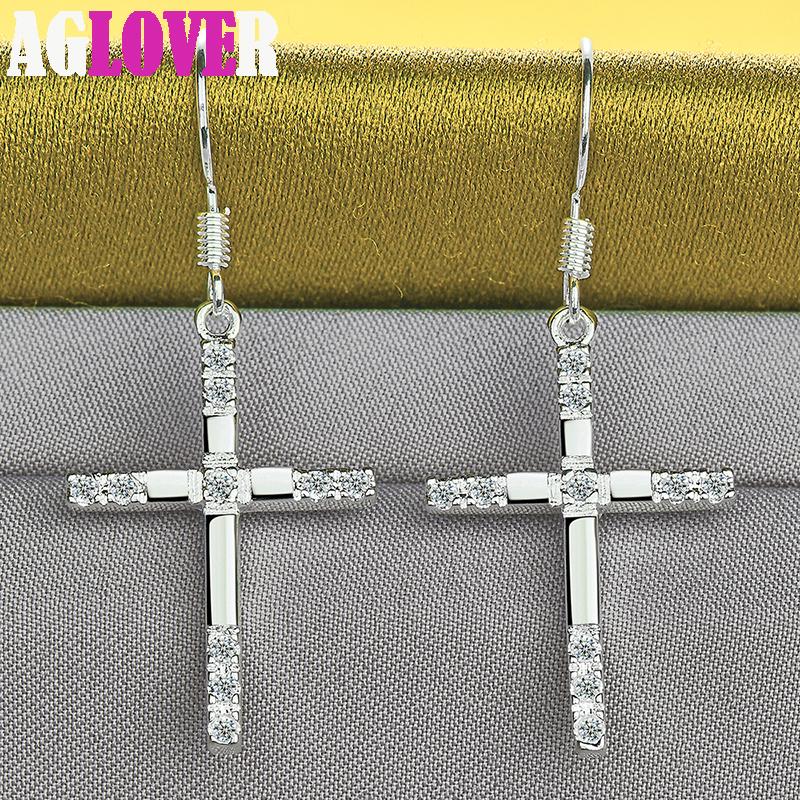 Ювелирные изделия из стерлингового серебра 925 пробы с крестом AAA и цирконием