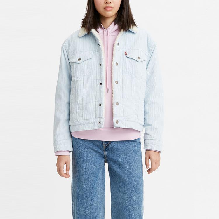 Levi's Мужская джинсовая куртка-тракер с подкладкой из искусственного меха Ex-Boyfriend Светло-голубая 36137-0047