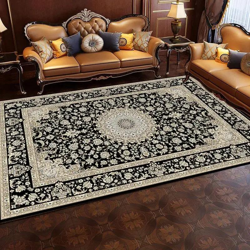 Crystal Pile Vintage Persian Living Room Full Rug Ethnic Style Coffee Table Sofa Mats Bedroom Bed Cloakroom Carpet