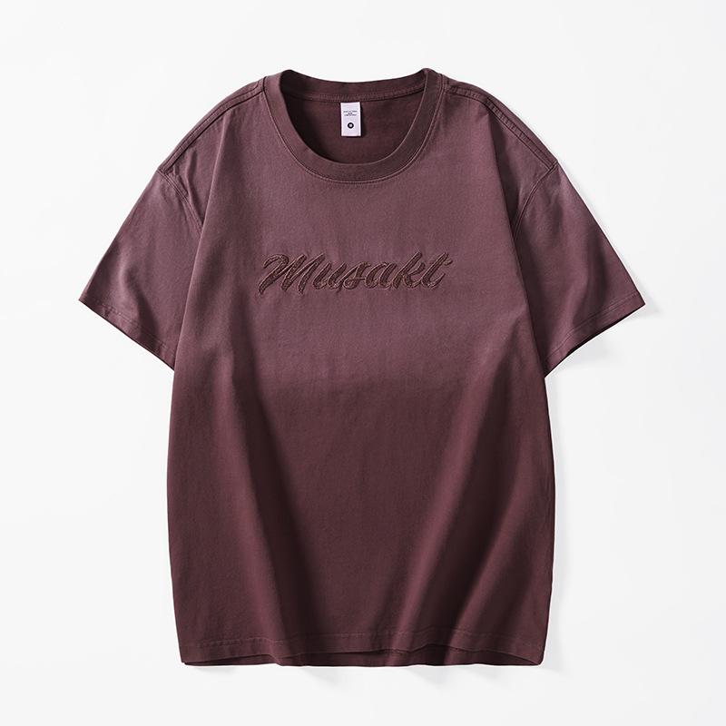 Новая Тяжелая Градиентная Футболка с Коротким Рукавом для Весны и Лета Американская Футболка Короткая Рубашка