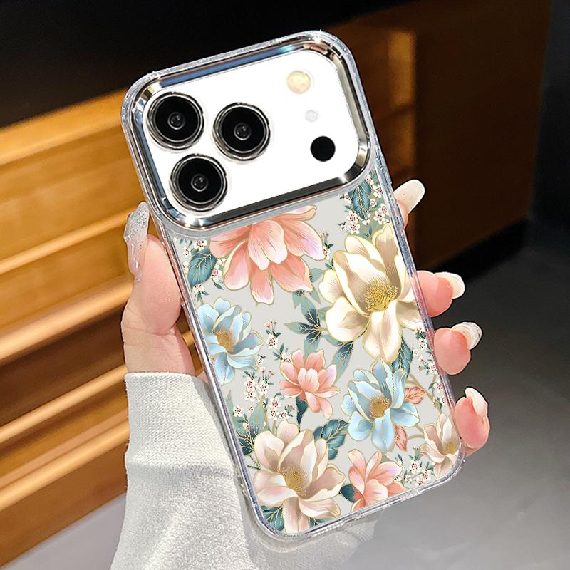 Чехол с цветочным узором подсолнуха для iPhone 17 Pro Max iPhone 16 15 14 13 Pro Max 11 17e 16e Покрытие Рамка для объектива Прозрачная Мягкая Силиконовая Задняя крышка