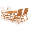Day and Night - Day and Night Garden Dining Set 5 Pieces Solid Teak and Cushions