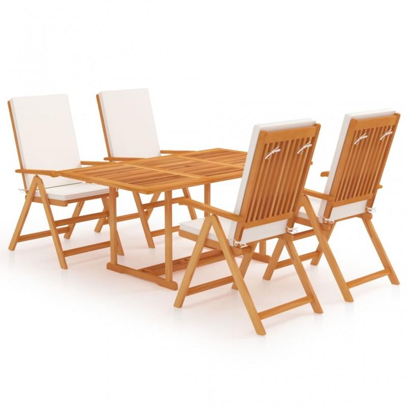 Day and Night - Day and Night Garden Dining Set 5 Pieces Solid Teak and Cushions