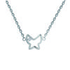 [G6442] - Silver-white 'Butterfly' Silver Necklace (rhodium-plated) - 10x10 Mm