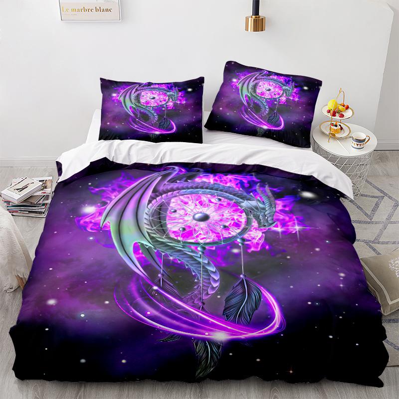 3D Цветной комплект постельного белья «Ловец снов» Индийский пододеяльник 2/3 для комнаты для девочек AU180 * 210 Домашний мягкий и легко чистящийся домашний костюм на молнии