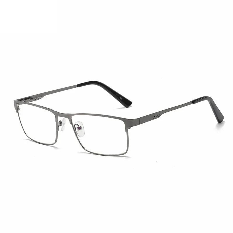 Men Square Metal Frame Myopia Glasses Classic Large Near Sight Eyewear Blue Light Blocking Ultralight Minus Diopter Eyeglasses