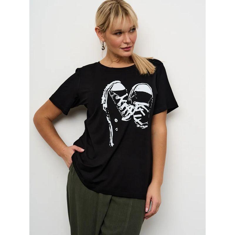 Western Style New Loose Casual Print Short Sleeve Cotton T-shirt Top Loose Printed T-shirt Top