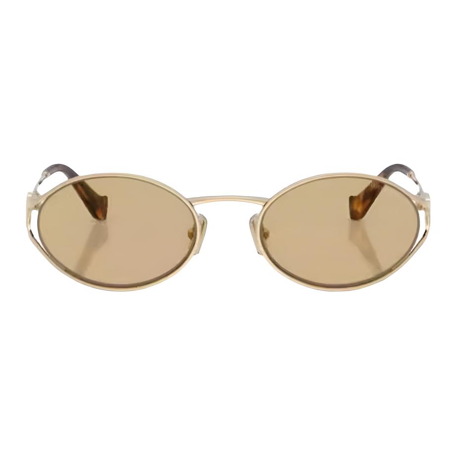 Miu Miu Full Frame Design Metal Oval Sunglasses Women sunglasses Gold SMU52Y-ZVN10R54