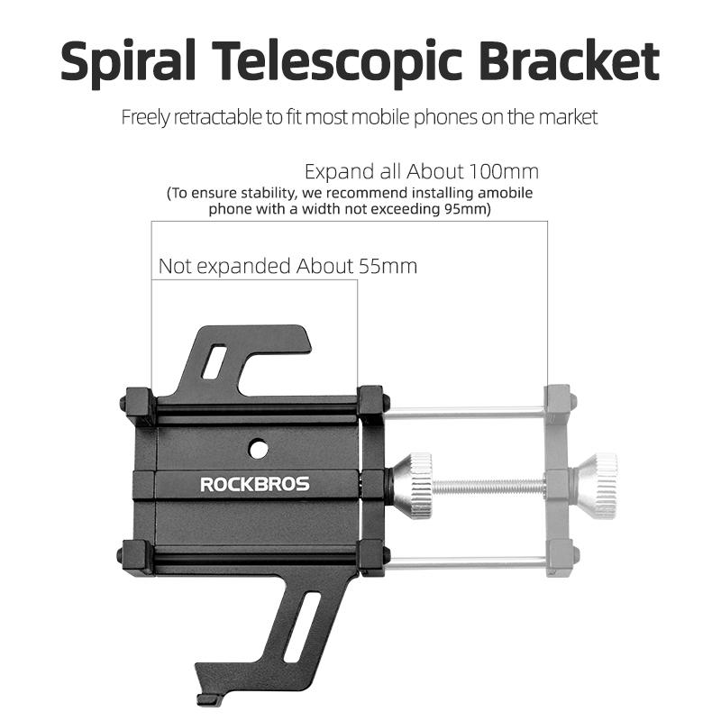ROCKBROS Phone Holder Motorcycle Electric Bicycle Smartphone CNC Aluminum oy Bracket Five Claws Mechanical Bike Phone Holder