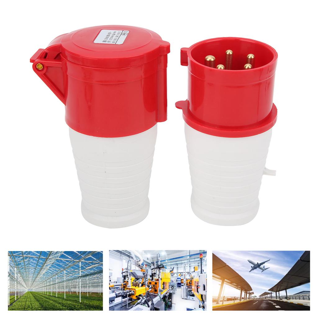 Industrial Plug Connector Set 3 Phase 5 Pin 380415V 32A 3P+N+E IP44 for Agriculture Chemical