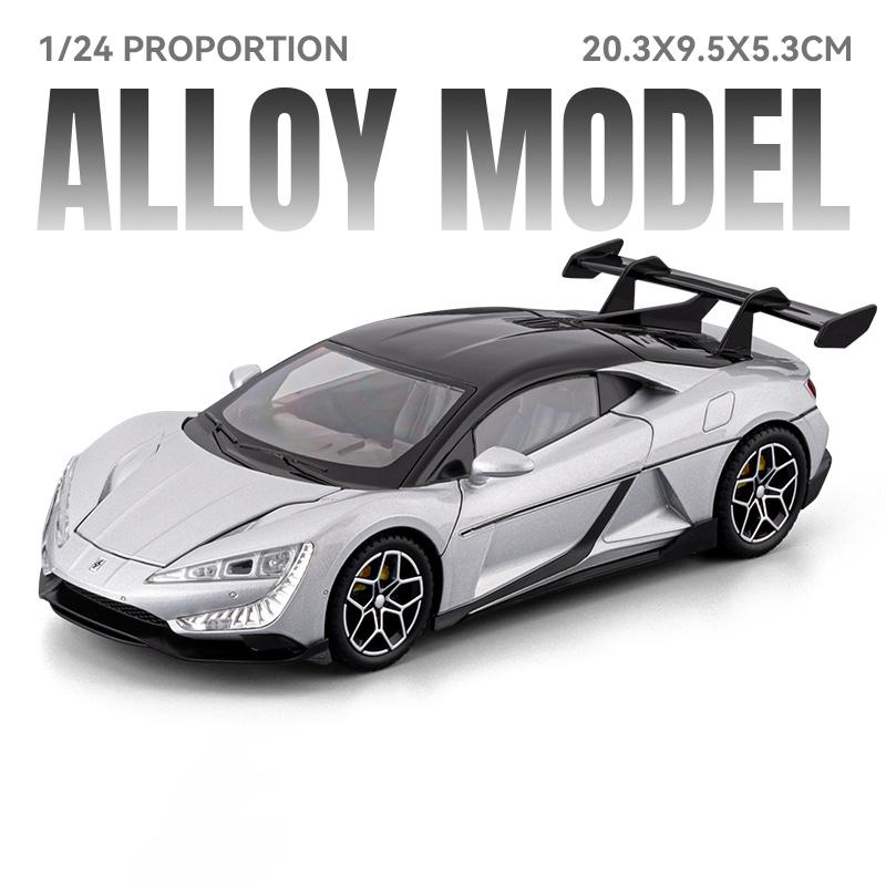 1:24 BYD Look UP U9 Полностью электрический Суперкар Модель автомобиля из сплава Металлическая литая модель Машинка со звуком и светом Игрушка для детей Подарки на день рождения Мальчик