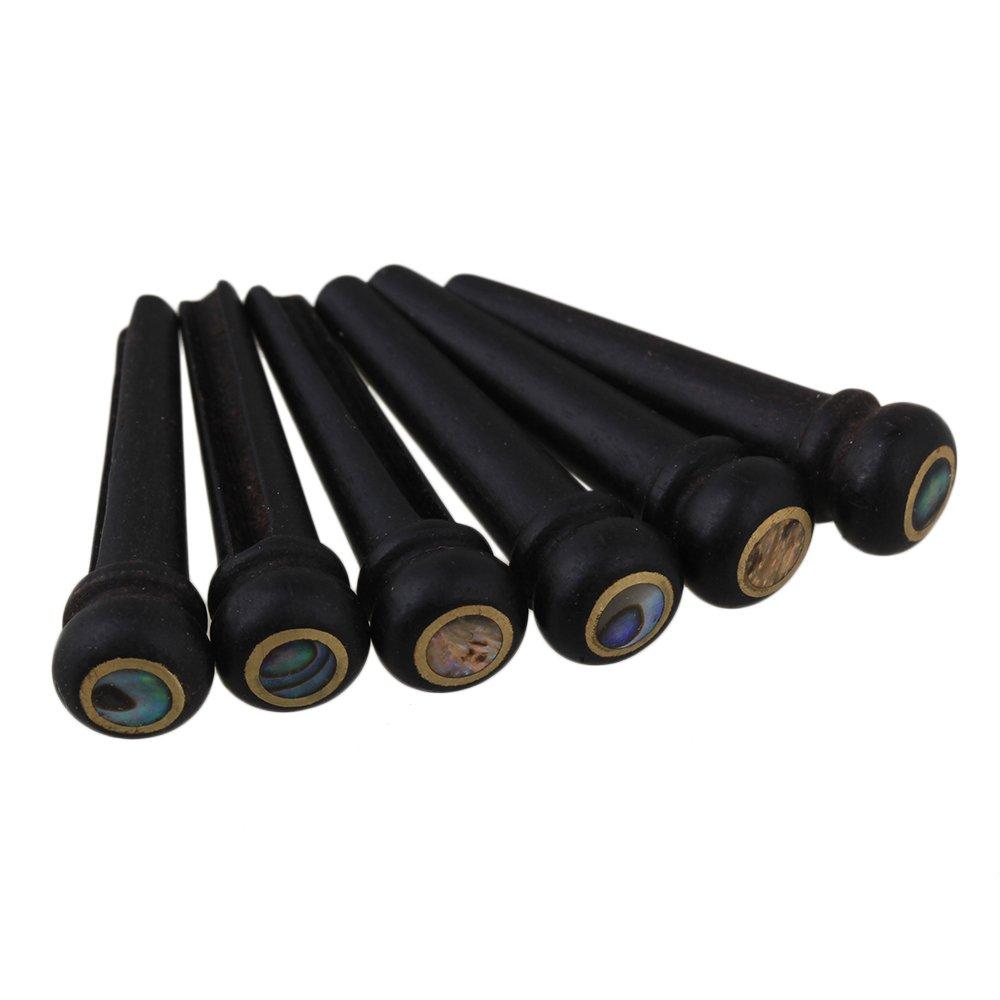 Acoustic guitar ebony bridge pin with 6 abalone dots and