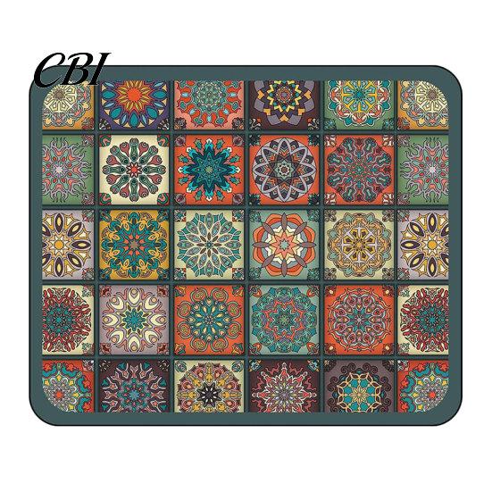 Machine Washable Drying Mat Bohemian Dish Mat, Super Absorbent Diatomaceous Earth Drainer Kitchen Sink Non-Slip Colorful Ethnic Heat Insulation