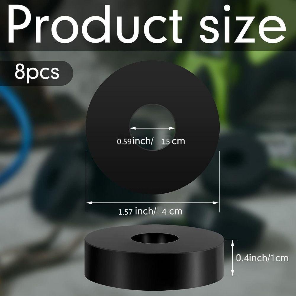 8pcs Black Isolation Pads Rubber Spacers Washers Sturdy Round Washers  Home