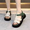 Leather Thick-soled Roman Sandals Women's Casual Soft-soled Summer 2025 New Popular Versatile Muffin Foreign Style Increases