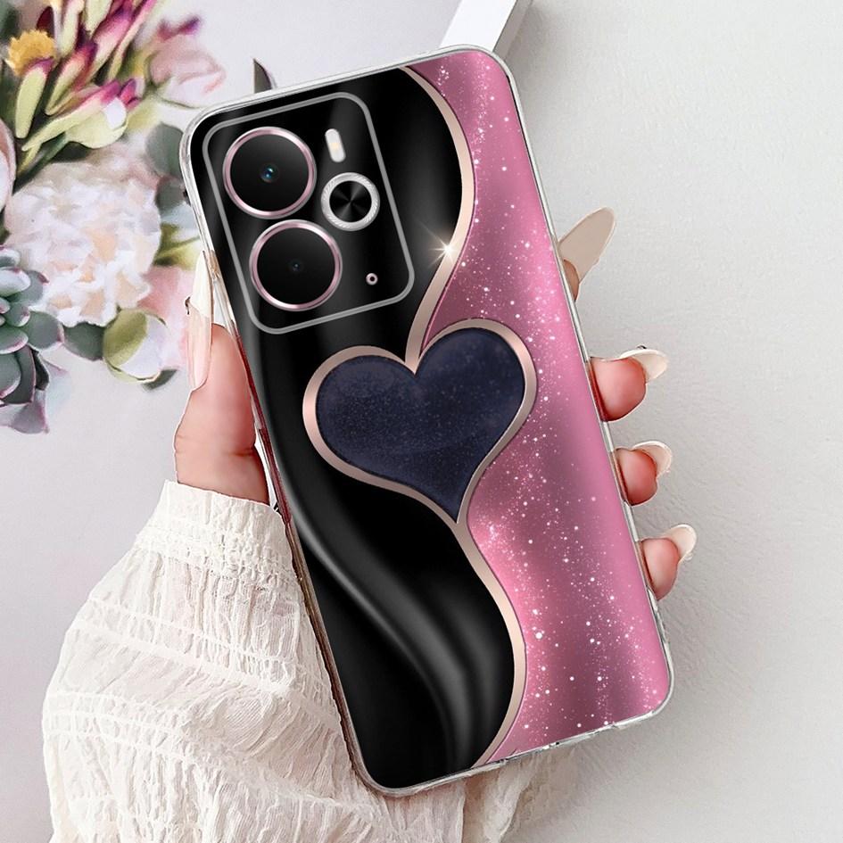 Чехол для Oppo Realme 14 14T 5G RMX5075 RMX5078 Популярный чехол-карман с рисунком сердца из мягкого силикона, противоударный, для Realme14 Realme14T 5G