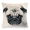 Cute Pet Pug Dog Digital Printing Short Plush Pillow Covers Decorative For Car Sofa Office Cushion Cover Home Goods 60X60Cm