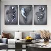 3D Любовь Сердце Серая Художественная Роспись на Холсте Металлическая Фигура Статуя Художественные Плакаты и Отпечатки Настенные Панно для Гостиной Домашний Декор