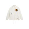 Li Ning Logo Print Polo Collar Loose Casual Jacket Men Jacket Off-White AFDRA43-2
